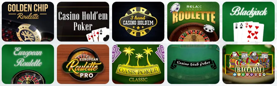 Juegos de mesa en DITOBET CASINO
